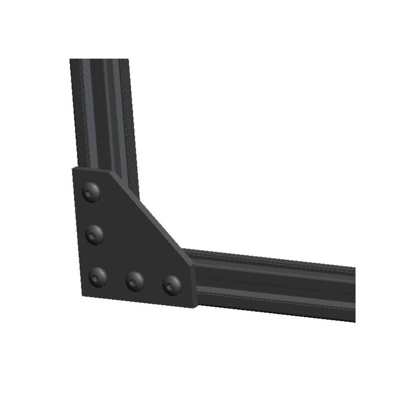 Befenybay 4PCS/Set Corner Bracket Plate with 20PCS M5x8mm Screws and 20PCS M5 T Nuts, 5-Hole Tee Outside Joining Plate for 2020 Series Aluminum Profile 3D Printer Frame (Black L-4 with Screw) - Image 2